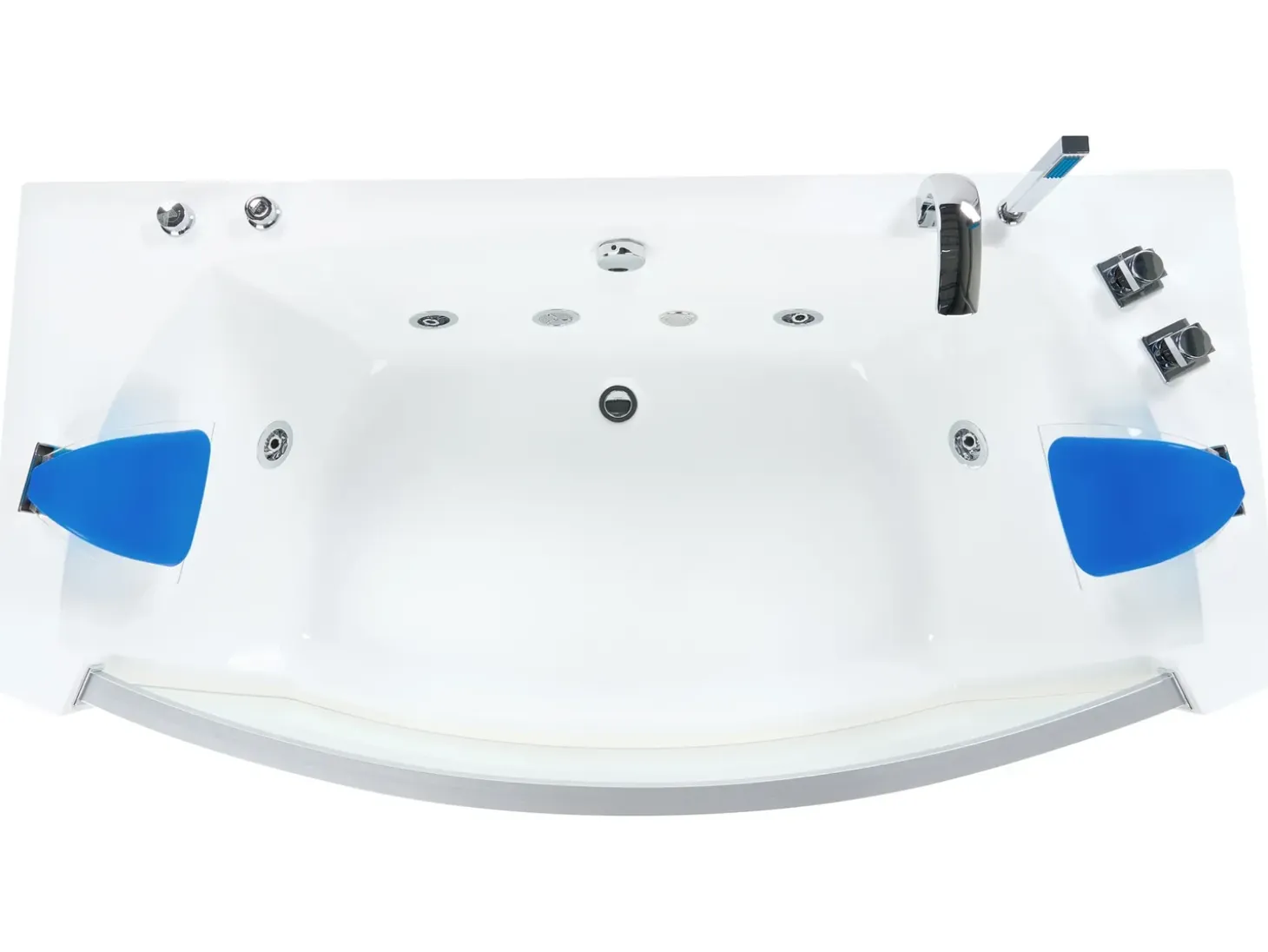 Discount Wanna narożna z hydromasażem LED FUERTE 175 x 85 cm Biały Wanny Z Hydromasażem|Wszystkie Wanny