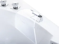 Discount Wanna narożna z hydromasażem LED FUERTE 175 x 85 cm Biały Wanny Z Hydromasażem|Wszystkie Wanny