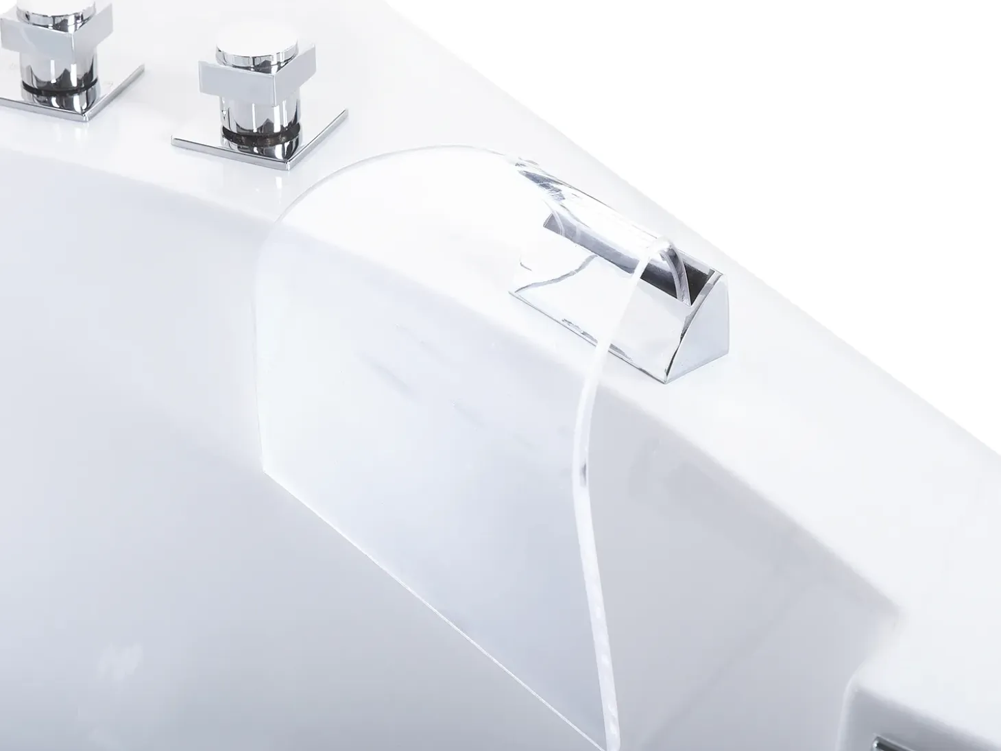 Discount Wanna narożna z hydromasażem LED FUERTE 175 x 85 cm Biały Wanny Z Hydromasażem|Wszystkie Wanny