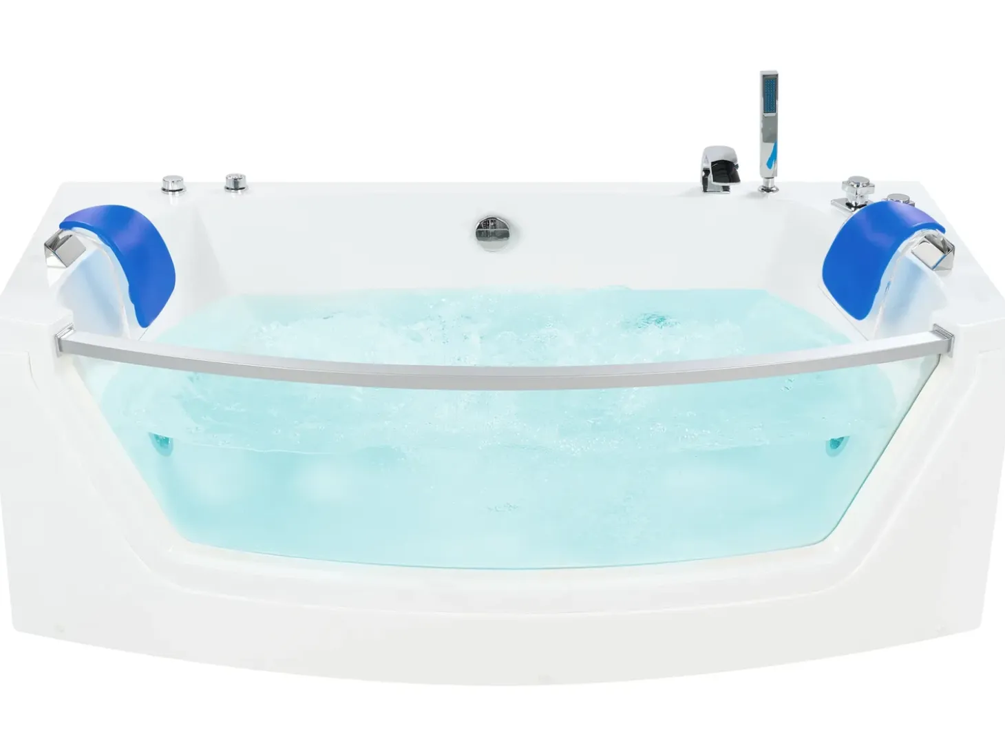 Discount Wanna narożna z hydromasażem LED FUERTE 175 x 85 cm Biały Wanny Z Hydromasażem|Wszystkie Wanny