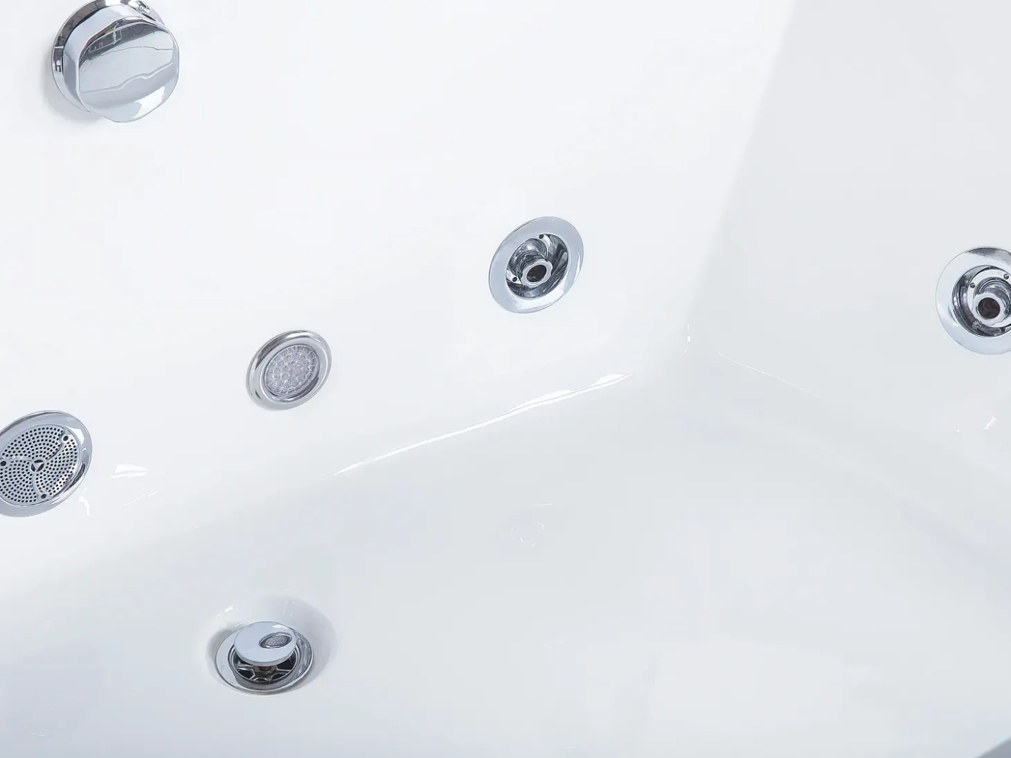Discount Wanna narożna z hydromasażem LED FUERTE 175 x 85 cm Biały Wanny Z Hydromasażem|Wszystkie Wanny