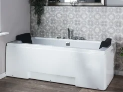New Wanna narożna z hydromasażem LED GALLEY 170 x 75 cm Wanny Z Hydromasażem|Wszystkie Wanny