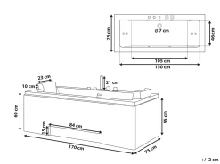 New Wanna narożna z hydromasażem LED GALLEY 170 x 75 cm Wanny Z Hydromasażem|Wszystkie Wanny