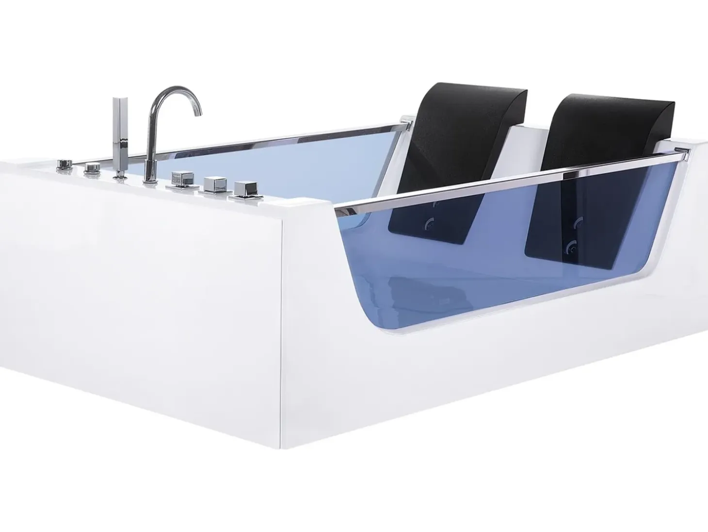 New Wanna narożna z hydromasażem LED CURACAO 180 x 120 cm Wanny Z Hydromasażem|Wszystkie Wanny