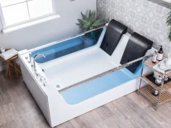 New Wanna narożna z hydromasażem LED CURACAO 180 x 120 cm Wanny Z Hydromasażem|Wszystkie Wanny
