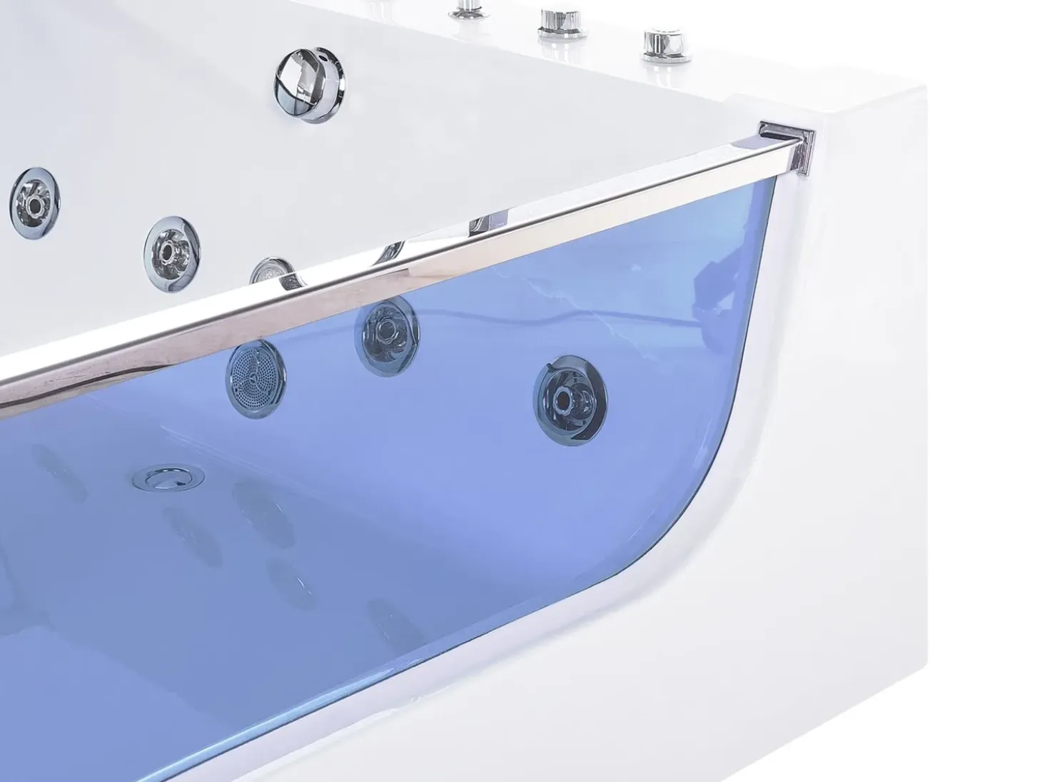 New Wanna narożna z hydromasażem LED CURACAO 180 x 120 cm Wanny Z Hydromasażem|Wszystkie Wanny