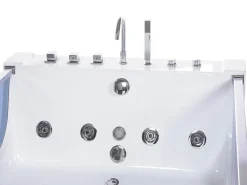 New Wanna narożna z hydromasażem LED CURACAO 180 x 120 cm Wanny Z Hydromasażem|Wszystkie Wanny
