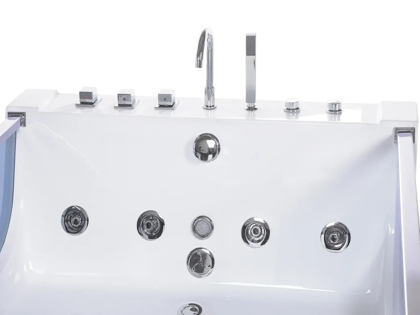 New Wanna narożna z hydromasażem LED CURACAO 180 x 120 cm Wanny Z Hydromasażem|Wszystkie Wanny