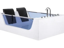 New Wanna narożna z hydromasażem LED CURACAO 180 x 120 cm Wanny Z Hydromasażem|Wszystkie Wanny