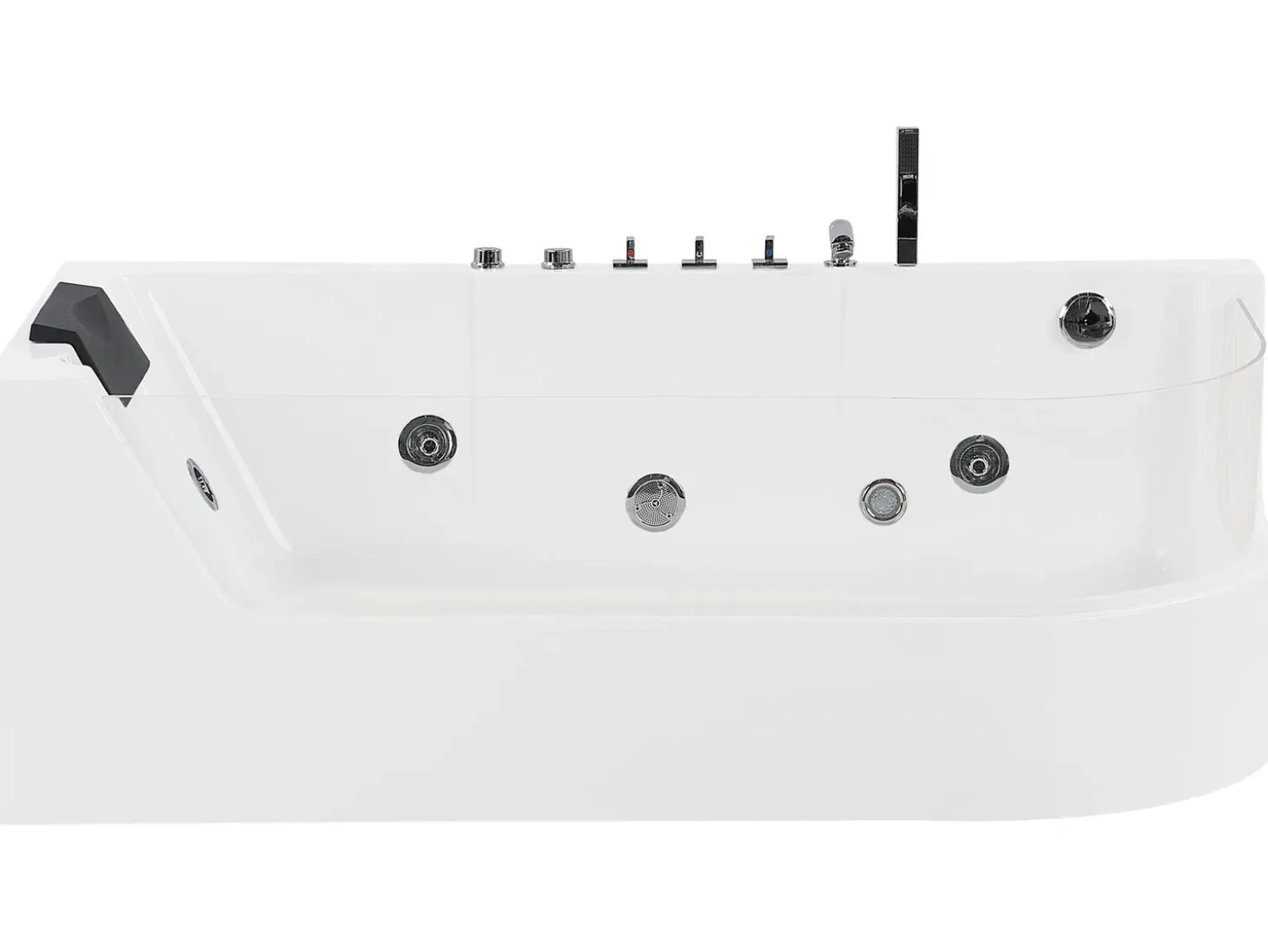 Online Wanna narożna z hydromasażem LED ACUARIO Prawostronny 170 x 80 cm Wszystkie Wanny|Wanny Z Hydromasażem