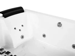 Sale Wanna narożna z hydromasażem LED SALAMANCA 183 x 142 cm Biały Wanny Z Hydromasażem|Wszystkie Wanny
