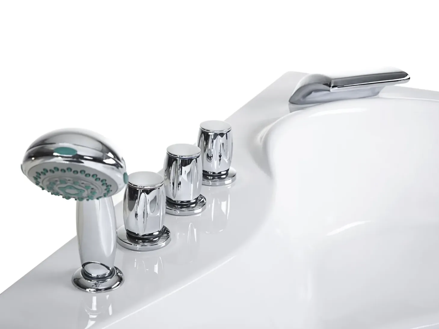New Wanna narożna z hydromasażem LED TOCOA 205 x Biały Wszystkie Wanny|Wanny Z Hydromasażem