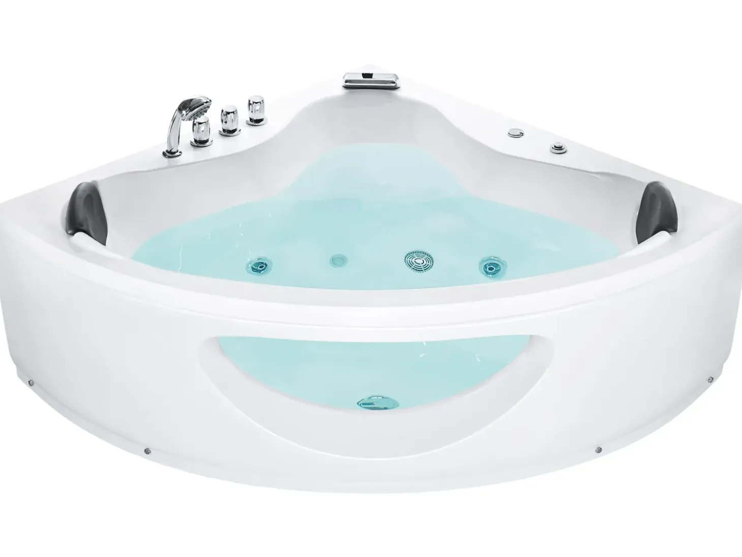 New Wanna narożna z hydromasażem LED TOCOA 205 x Biały Wszystkie Wanny|Wanny Z Hydromasażem