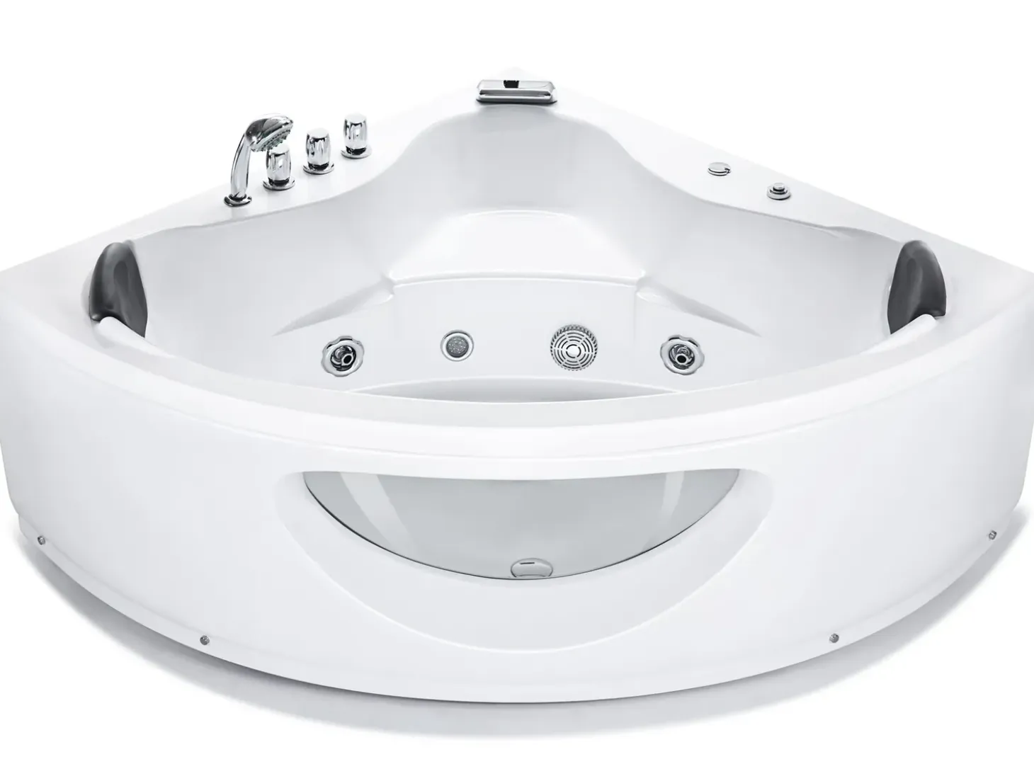 New Wanna narożna z hydromasażem LED TOCOA 205 x Biały Wszystkie Wanny|Wanny Z Hydromasażem