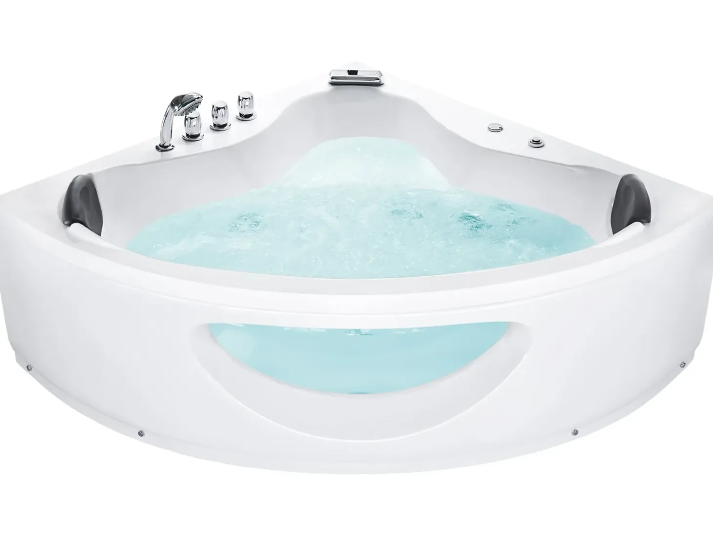New Wanna narożna z hydromasażem LED TOCOA 205 x Biały Wszystkie Wanny|Wanny Z Hydromasażem