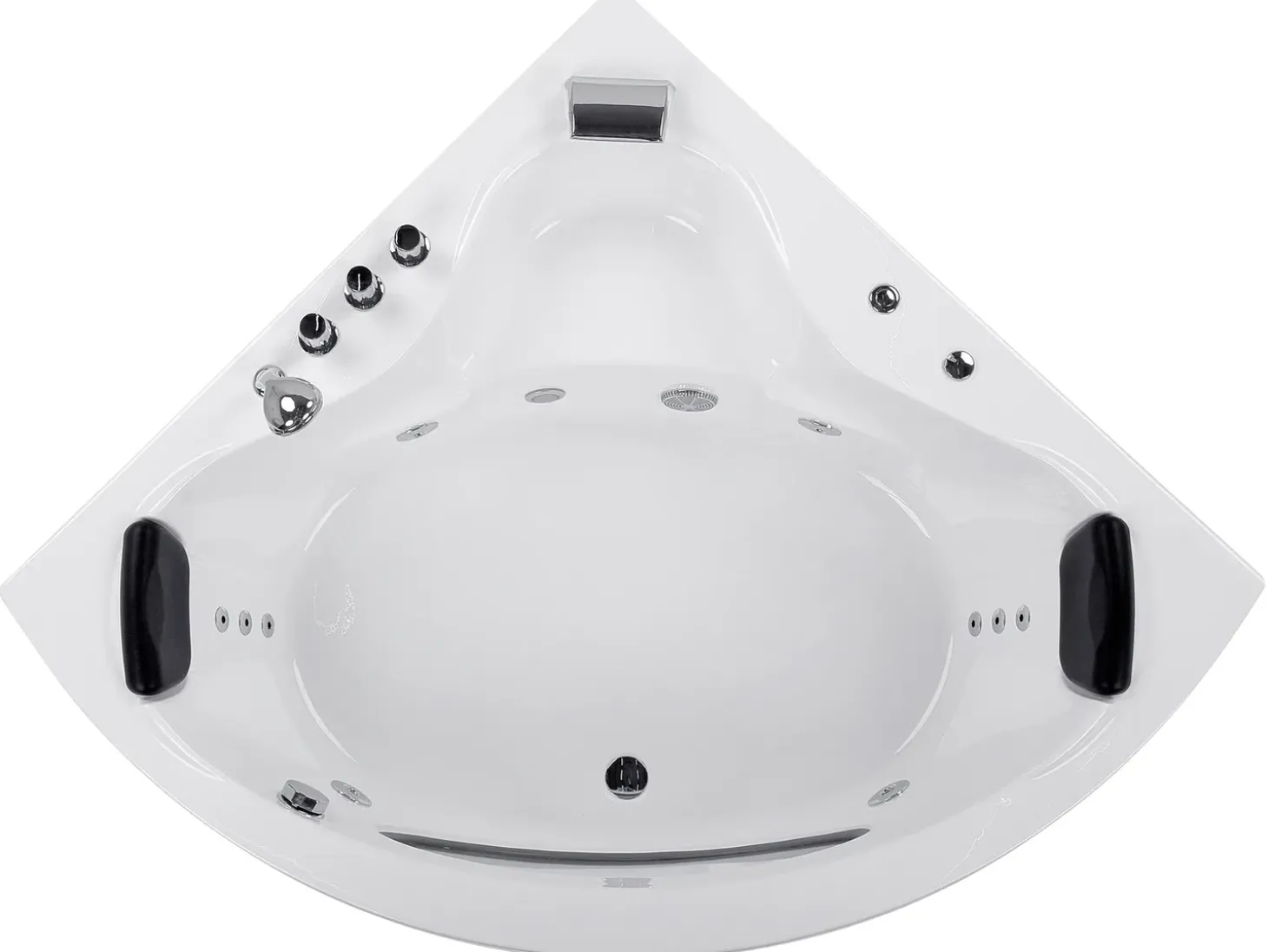 New Wanna narożna z hydromasażem LED TOCOA 205 x Biały Wszystkie Wanny|Wanny Z Hydromasażem