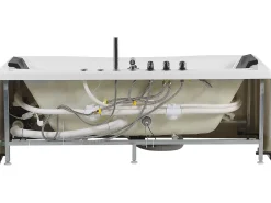 Best Wanna narożna z hydromasażem LED MOOR 173 x 81 cm Biały Wanny Z Hydromasażem|Wszystkie Wanny