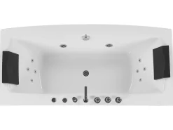 Best Wanna narożna z hydromasażem LED MOOR 173 x 81 cm Biały Wanny Z Hydromasażem|Wszystkie Wanny