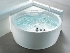 Online Wanna narożna z hydromasażem LED MILANO Wbudowany głośnik Bluetooth 181 x 150 cm Wszystkie Wanny|Wanny Z Hydromasażem