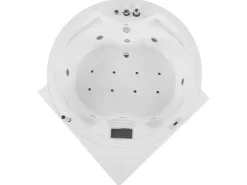 Online Wanna narożna z hydromasażem LED MILANO Wbudowany głośnik Bluetooth 181 x 150 cm Wszystkie Wanny|Wanny Z Hydromasażem