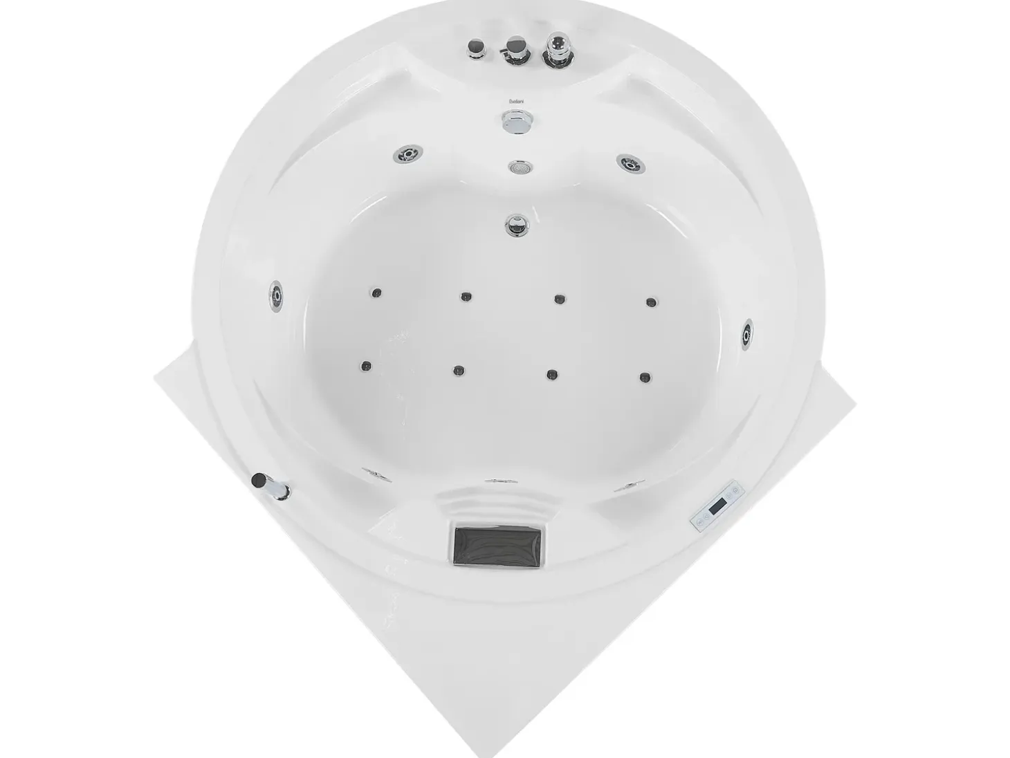 Online Wanna narożna z hydromasażem LED MILANO Wbudowany głośnik Bluetooth 181 x 150 cm Wszystkie Wanny|Wanny Z Hydromasażem