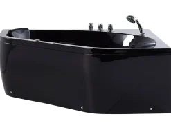 Outlet Wanna narożna z hydromasażem LED MEVES 140 x 140 cm Czarny Wszystkie Wanny|Wanny Z Hydromasażem