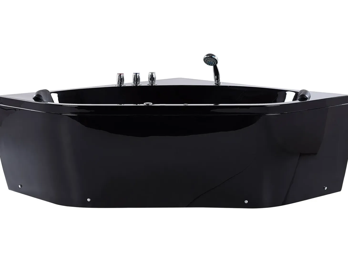 Outlet Wanna narożna z hydromasażem LED MEVES 140 x 140 cm Czarny Wszystkie Wanny|Wanny Z Hydromasażem