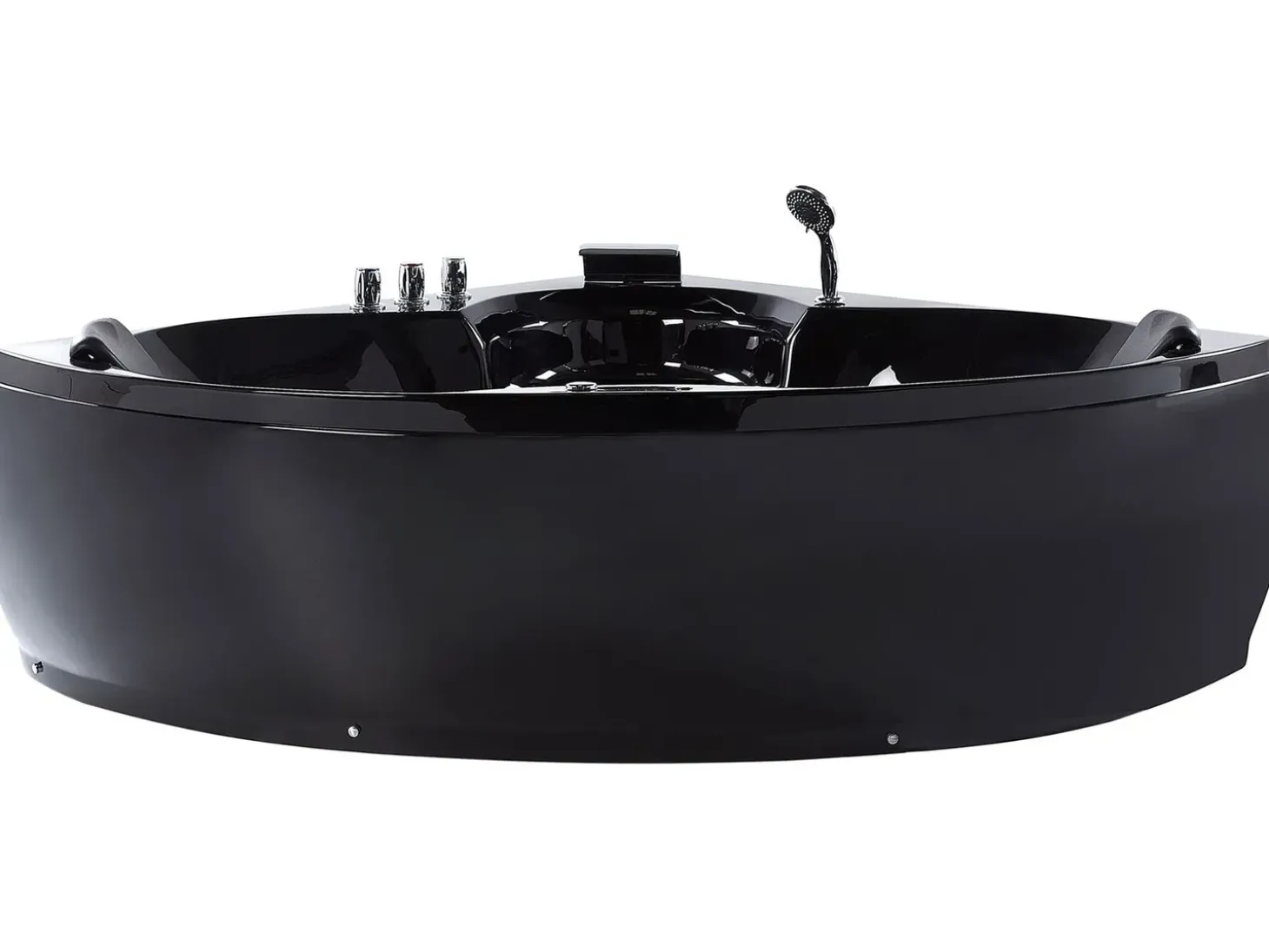Hot Wanna narożna z hydromasażem LED SENADO 205 x 150 cm Czarny Wszystkie Wanny|Wanny Z Hydromasażem