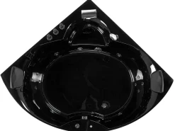 Hot Wanna narożna z hydromasażem LED SENADO 205 x 150 cm Czarny Wszystkie Wanny|Wanny Z Hydromasażem