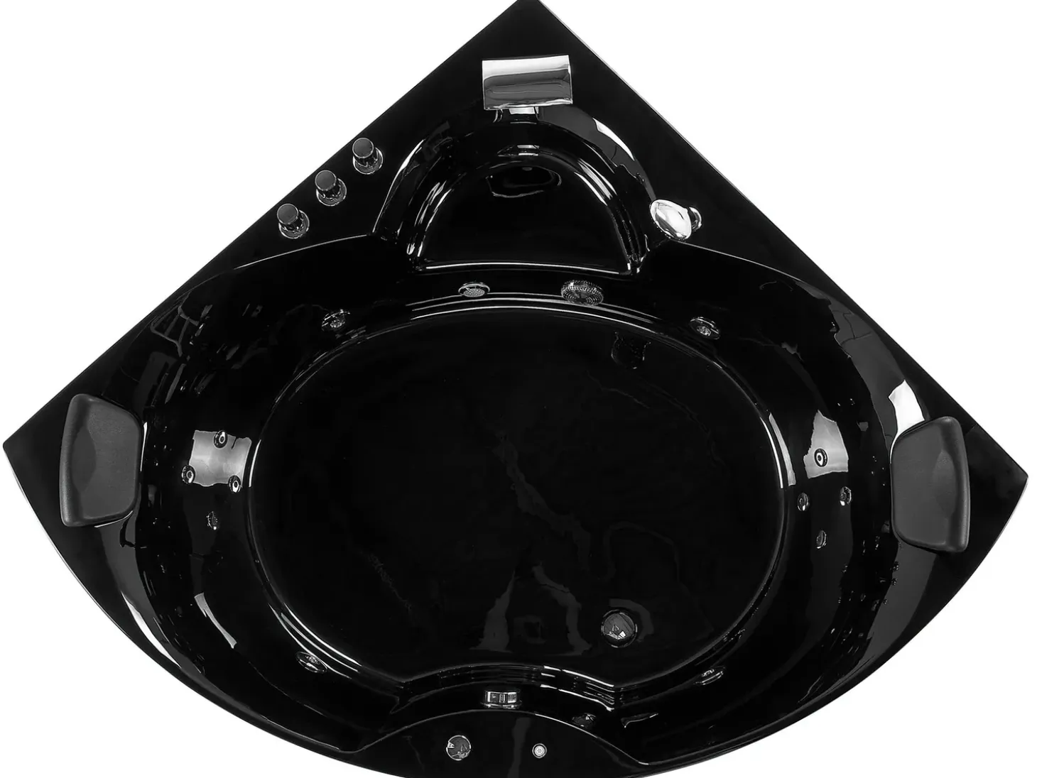 Hot Wanna narożna z hydromasażem LED SENADO 205 x 150 cm Czarny Wszystkie Wanny|Wanny Z Hydromasażem