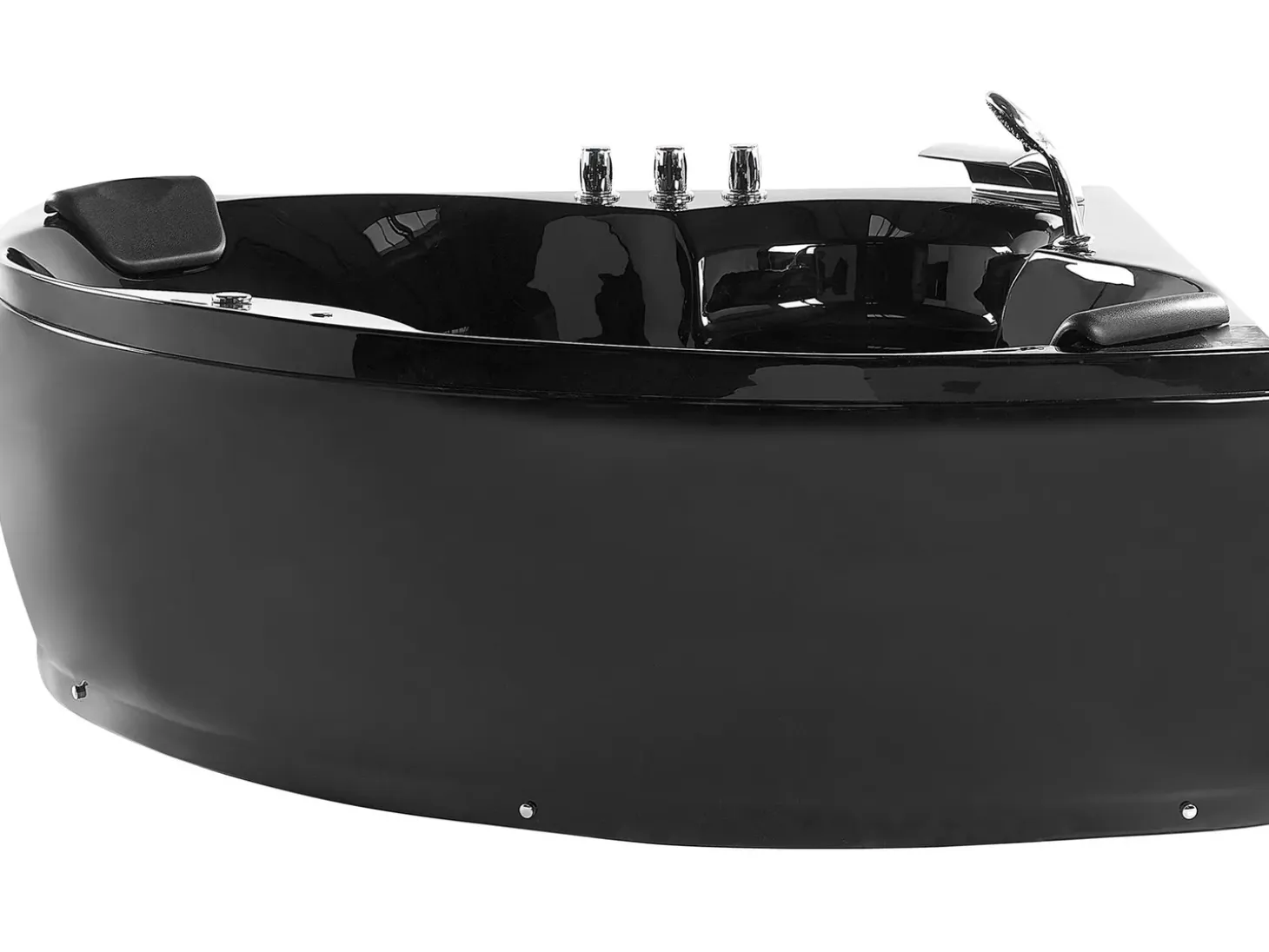 Hot Wanna narożna z hydromasażem LED SENADO 205 x 150 cm Czarny Wszystkie Wanny|Wanny Z Hydromasażem