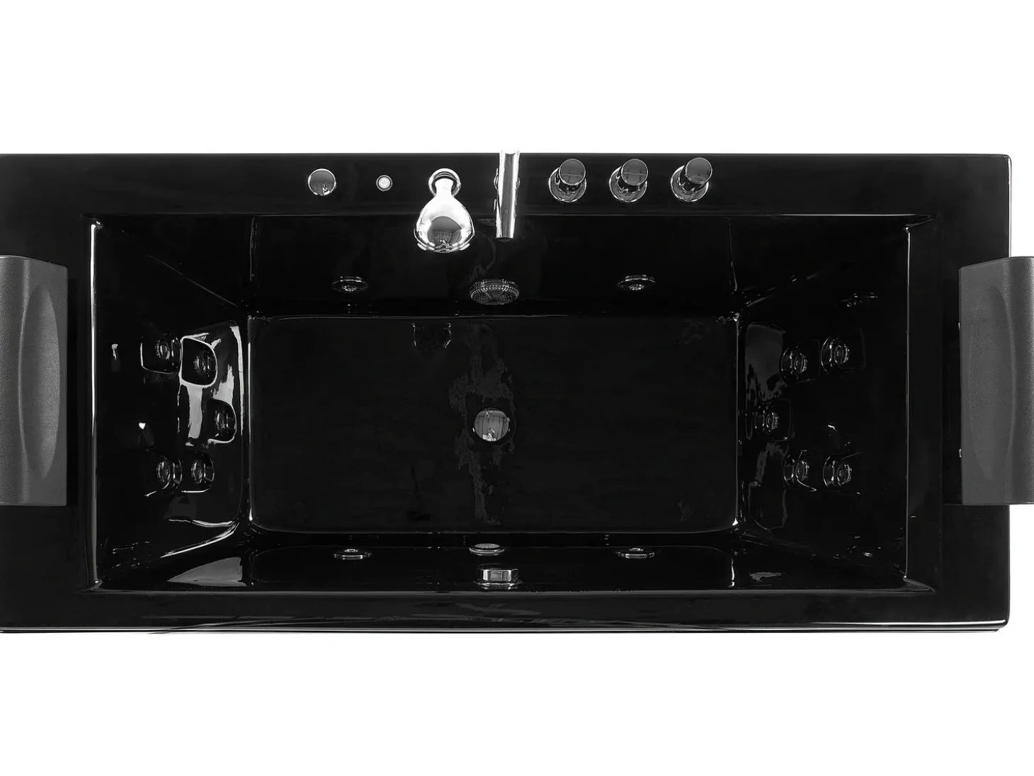 Online Wanna narożna z hydromasażem LED MONTEGO 172 x 83 cm Czarny Wanny Z Hydromasażem|Wszystkie Wanny
