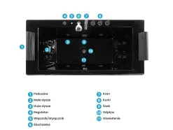 Online Wanna narożna z hydromasażem LED MONTEGO 172 x 83 cm Czarny Wanny Z Hydromasażem|Wszystkie Wanny