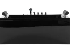 Online Wanna narożna z hydromasażem LED MONTEGO 172 x 83 cm Czarny Wanny Z Hydromasażem|Wszystkie Wanny