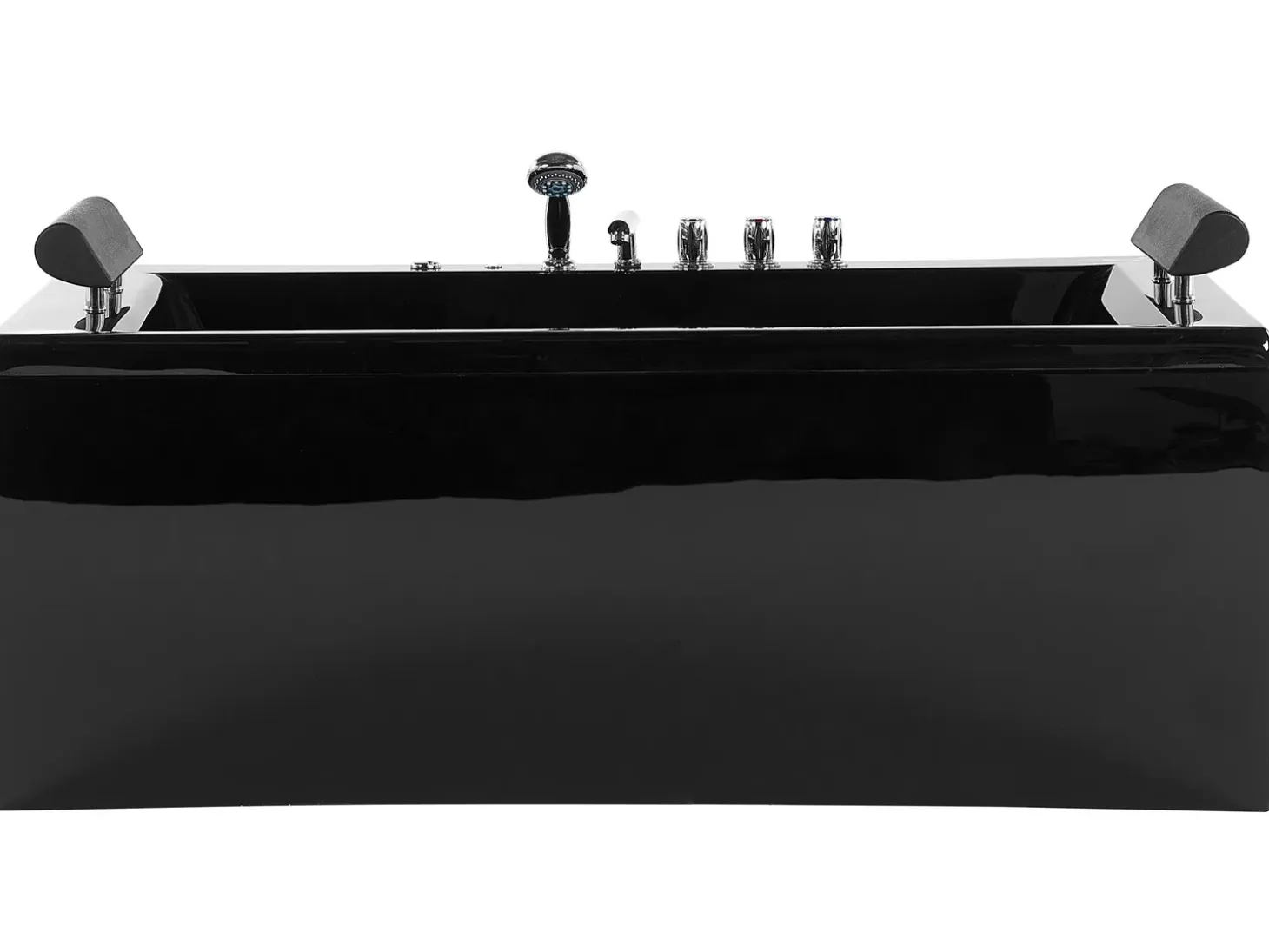 Online Wanna narożna z hydromasażem LED MONTEGO 172 x 83 cm Czarny Wanny Z Hydromasażem|Wszystkie Wanny