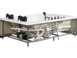 Hot Wanna narożna z hydromasażem LED CALAMA 180 x 120 cm Biały Wszystkie Wanny|Wanny Z Hydromasażem