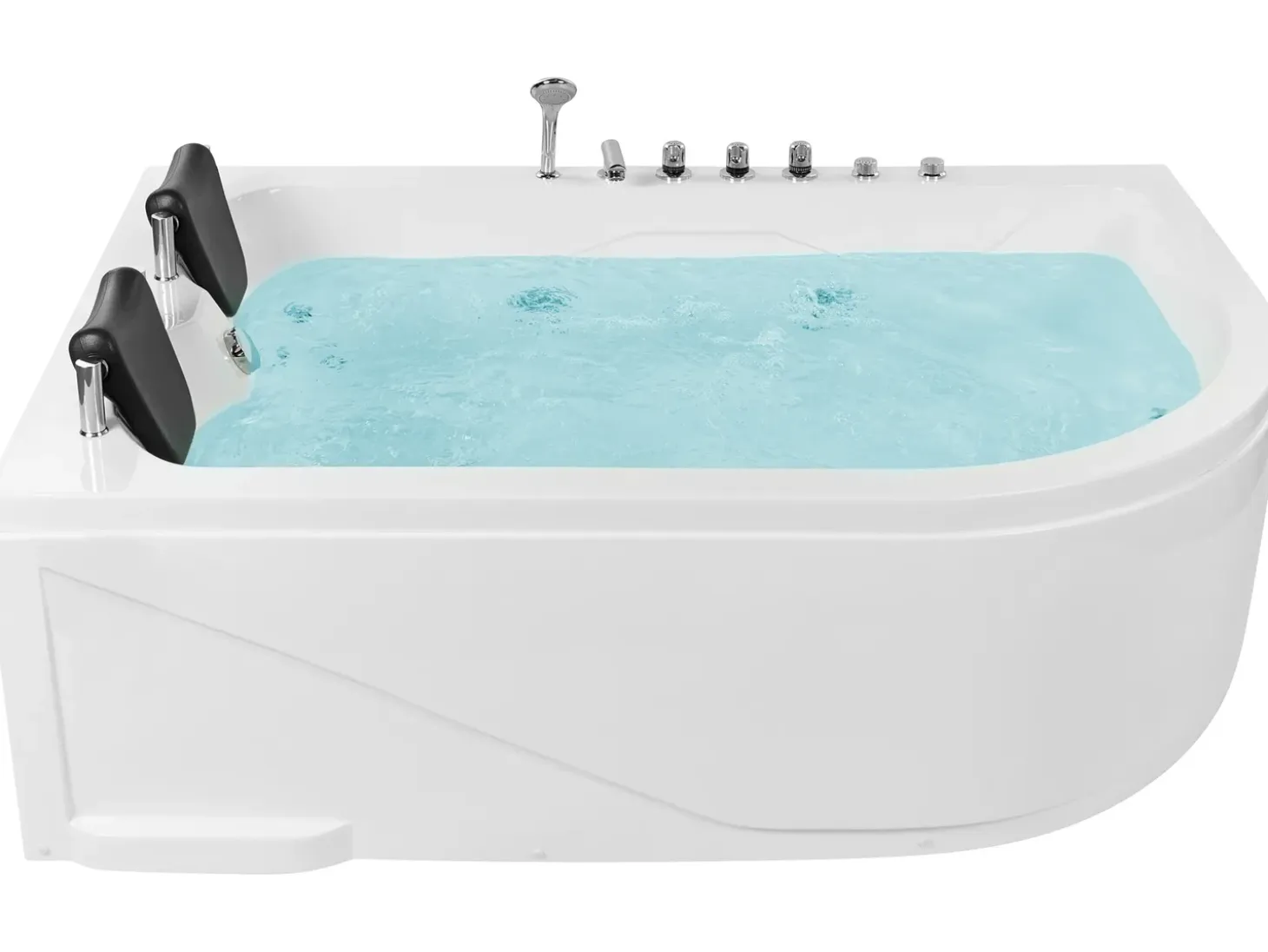 Best Wanna narożna z hydromasażem LED CALAMA 180 x 120 cm Biały Wszystkie Wanny|Wanny Z Hydromasażem