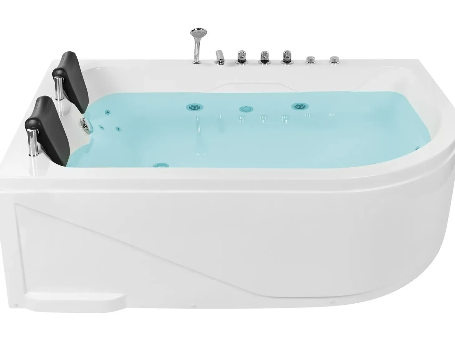 Best Wanna narożna z hydromasażem LED CALAMA 180 x 120 cm Biały Wszystkie Wanny|Wanny Z Hydromasażem