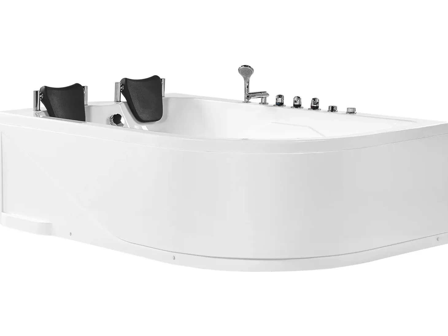 Best Wanna narożna z hydromasażem LED CALAMA 180 x 120 cm Biały Wszystkie Wanny|Wanny Z Hydromasażem