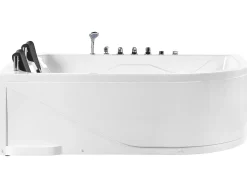 Best Wanna narożna z hydromasażem LED CALAMA 180 x 120 cm Biały Wszystkie Wanny|Wanny Z Hydromasażem