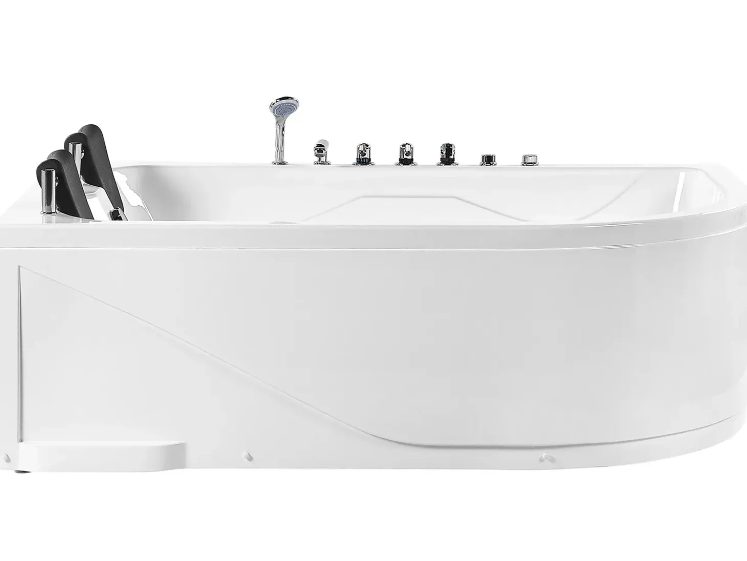 Best Wanna narożna z hydromasażem LED CALAMA 180 x 120 cm Biały Wszystkie Wanny|Wanny Z Hydromasażem