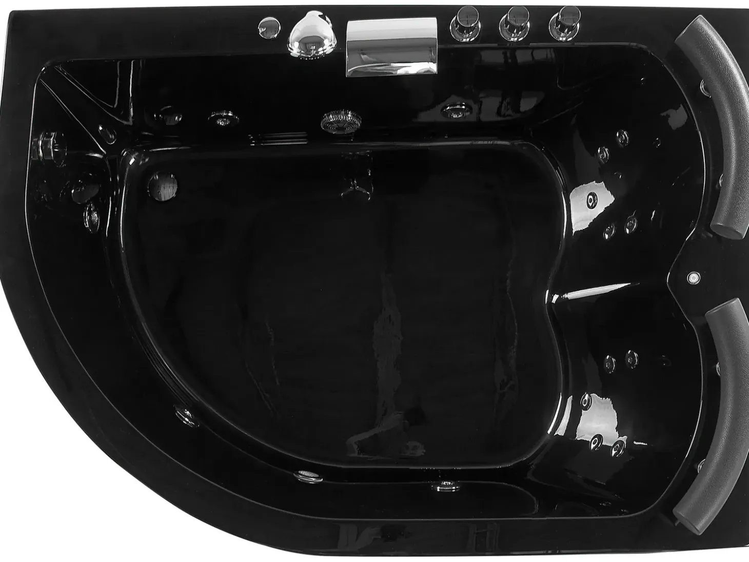 Hot Wanna narożna z hydromasażem LED PARADISO 158 x 113 cm Czarny Wszystkie Wanny|Wanny Z Hydromasażem