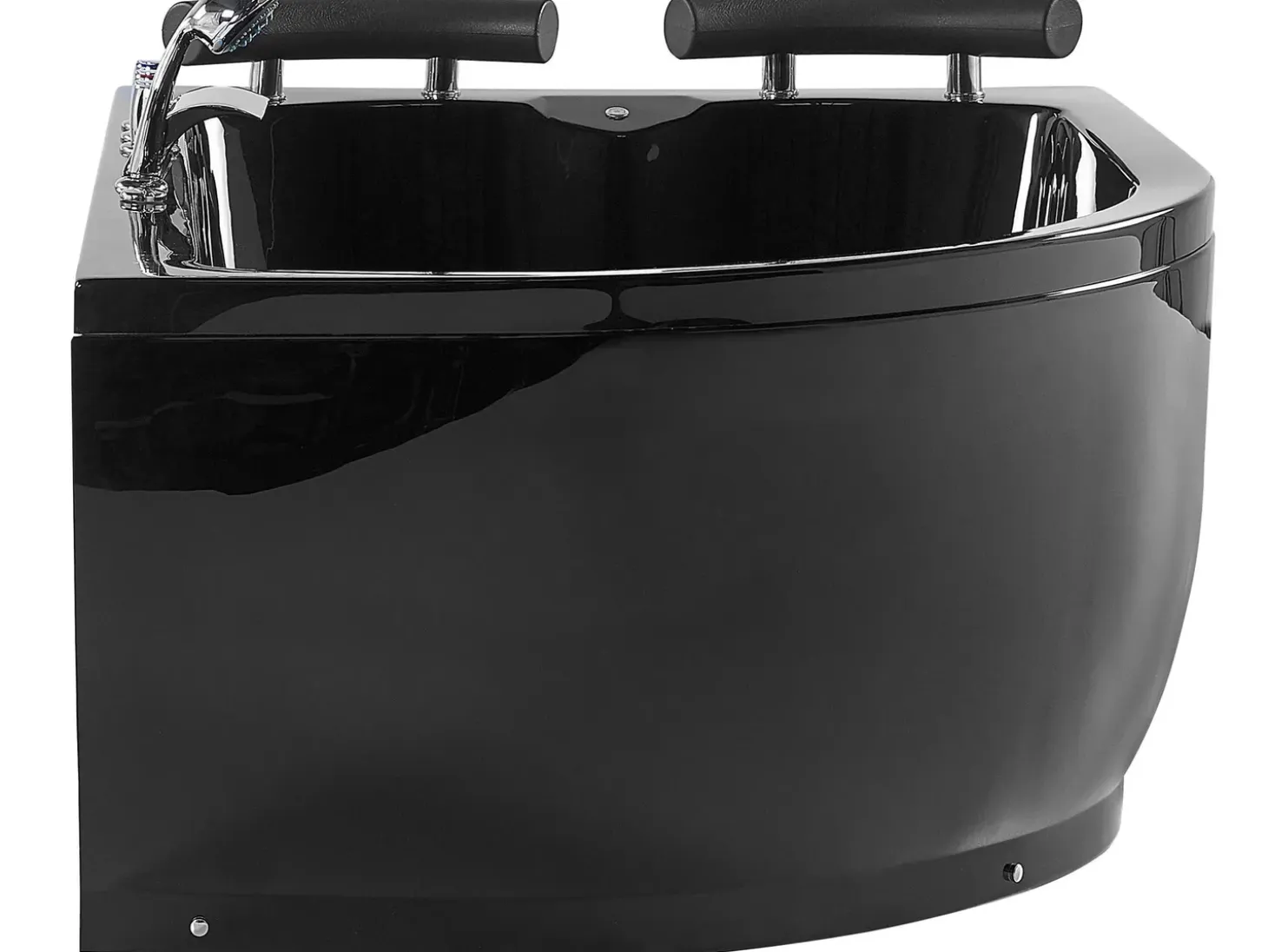 Hot Wanna narożna z hydromasażem LED PARADISO 158 x 113 cm Czarny Wszystkie Wanny|Wanny Z Hydromasażem