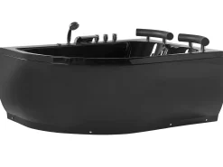 Hot Wanna narożna z hydromasażem LED PARADISO 158 x 113 cm Czarny Wszystkie Wanny|Wanny Z Hydromasażem