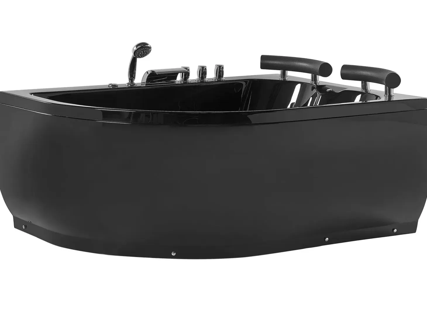 Hot Wanna narożna z hydromasażem LED PARADISO 158 x 113 cm Czarny Wszystkie Wanny|Wanny Z Hydromasażem