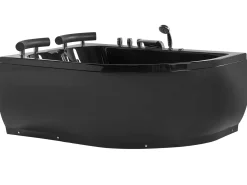 Clearance Wanna narożna z hydromasażem LED PARADISO 158 x 113 cm Czarny Wszystkie Wanny|Wanny Z Hydromasażem