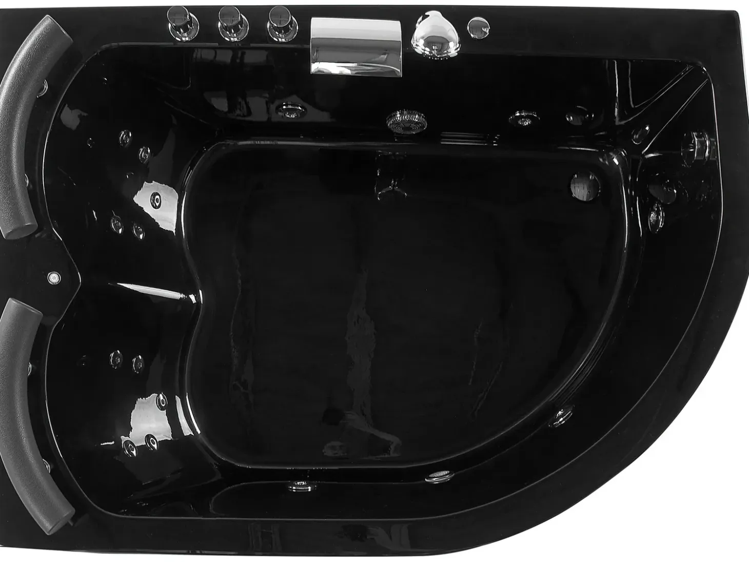 Clearance Wanna narożna z hydromasażem LED PARADISO 158 x 113 cm Czarny Wszystkie Wanny|Wanny Z Hydromasażem