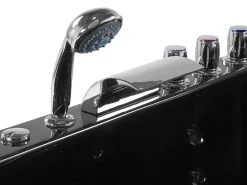 Clearance Wanna narożna z hydromasażem LED PARADISO 158 x 113 cm Czarny Wszystkie Wanny|Wanny Z Hydromasażem