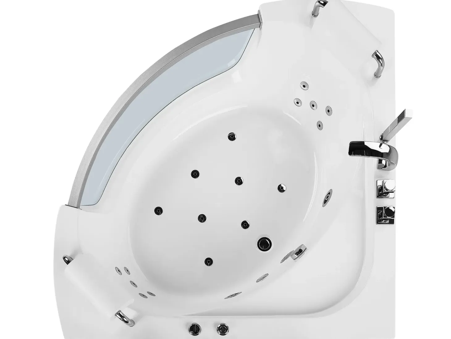 Best Wanna narożna z hydromasażem LED MANGLE 201 x Biały Wszystkie Wanny|Wanny Z Hydromasażem