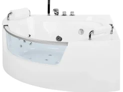 Best Wanna narożna z hydromasażem LED MANGLE 201 x Biały Wszystkie Wanny|Wanny Z Hydromasażem